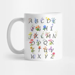 letters and flowers vertical Mug